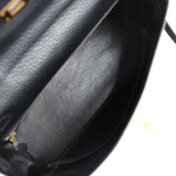 Vintage Hermes Kelly Retourne 32 Black Ardennes Gold Hardware