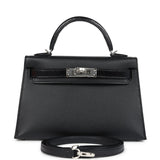Hermes Kelly Sellier 20 Black Madame and Shiny Varanus Lizard Touch Palladium Hardware