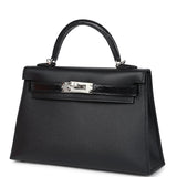Hermes Kelly Sellier 20 Black Madame and Shiny Varanus Lizard Touch Palladium Hardware