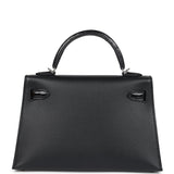 Hermes Kelly Sellier 20 Black Madame and Shiny Varanus Lizard Touch Palladium Hardware