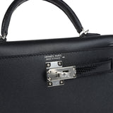 Hermes Kelly Sellier 20 Black Madame and Shiny Varanus Lizard Touch Palladium Hardware