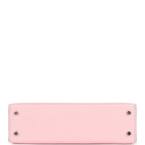 Hermes Special Order (HSS) Kelly Sellier 20 Rose Sakura and Bleu Brume Chevre Palladium Hardware