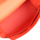 Pre-owned Hermes Kelly Retourne 35 Orange Poppy Togo Palladium Hardware