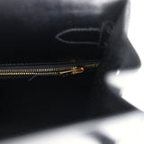 Pre-owned Hermes Kelly Sellier 32 Black Box Gold Hardware