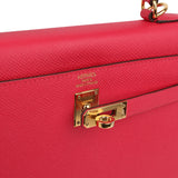 Hermes Kelly Sellier 25 Rose Extreme Epsom Gold Hardware