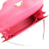 Hermes Kelly Sellier 25 Rose Extreme Epsom Gold Hardware