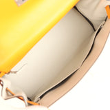 Hermes Special Order (HSS) Kelly Retourne 28 Jaune D'Or Swift Brushed Palladium Hardware