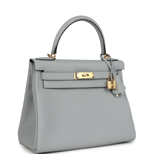 Hermes Kelly Retourne 28 Bleu Glacier Togo Gold Hardware
