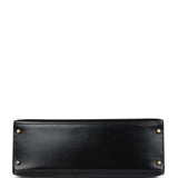 Vintage Hermes Kelly Sellier 35 Black Box Gold Hardware