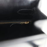 Vintage Hermes Kelly Sellier 35 Black Box Gold Hardware