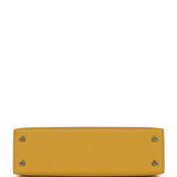Hermes Kelly Sellier 20 Jaune Ambre Verso Chèvre Mysore Palladium Hardware