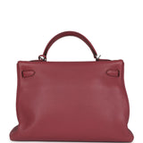 Pre-owned Hermes Retourne Kelly 35 Bois De Rose Clemence Palladium Hardware