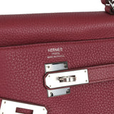 Pre-owned Hermes Retourne Kelly 35 Bois De Rose Clemence Palladium Hardware
