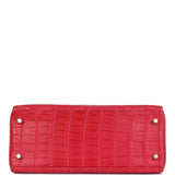 Pre-owned Hermes Kelly Retourne 28 Rose Extreme Matte Alligator Palladium Hardware