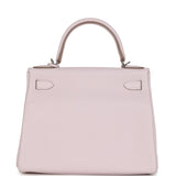 Hermes Kelly Retourne 28 Mauve Pale Clemence Palladium Hardware