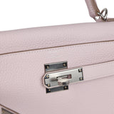 Hermes Kelly Retourne 28 Mauve Pale Clemence Palladium Hardware