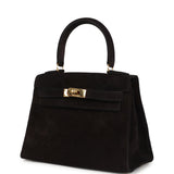 Vintage Hermes Kelly Sellier 20 Black Doblis Gold Hardware