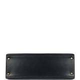 Vintage Hermes Kelly Sellier 32 Bleu Indigo Box Gold Hardware