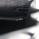 Hermes Kelly Retourne 35 Black Varanus Niloticus Lizard Palladium Hardware