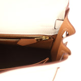 Hermes Special Order (HSS) Kelly Retourne 25 Craie Verso Togo Brushed Gold Hardware