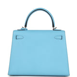 Hermes Kelly Sellier 25 Celeste Epsom Palladium Hardware