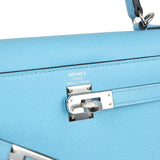 Hermes Kelly Sellier 25 Celeste Epsom Palladium Hardware