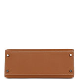 Pre-owned Hermes Kelly Sellier 28 Gold Epsom Palladium Hardware