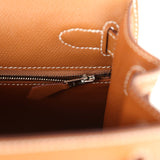 Pre-owned Hermes Kelly Sellier 28 Gold Epsom Palladium Hardware