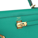 Hermes Kelly Sellier 25 Vert Jade Epsom Gold Hardware