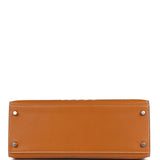 Hermes Kelly Sellier 28 "Painted Quadrige" Naturel Sable Butler Palladium Hardware