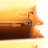 Hermes Kelly Sellier 28 "Painted Quadrige" Naturel Sable Butler Palladium Hardware