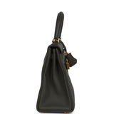 Pre-owned Hermes Kelly Retourne 25 Vert De Gris Togo Gold Hardware
