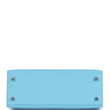 Hermes Special Order (HSS) Kelly Sellier 25 Bleu Celeste Verso Epsom Palladium Hardware