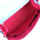 Hermes Special Order (HSS) Kelly Sellier 25 Bleu Celeste Verso Epsom Palladium Hardware