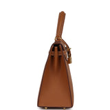 Pre-owned Hermes Kelly Sellier 25 Gold Epsom Gold Hardware