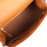 Pre-owned Hermes Kelly Sellier 25 Gold Epsom Gold Hardware