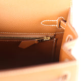 Pre-owned Hermes Kelly Sellier 25 Gold Epsom Gold Hardware