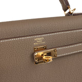 Hermes Kelly Retourne 25 Etoupe Togo Gold Hardware