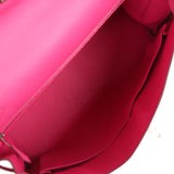 Pre-owned Hermes Kelly Retourne 32 Rose Tyrien Chevre Palladium Hardware