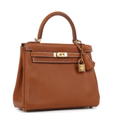 Hermes Kelly Retourne 25 Fauve Barenia Faubourg Gold Hardware