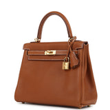 Hermes Kelly Retourne 25 Fauve Barenia Faubourg Gold Hardware