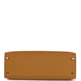 Pre-owned Hermes Kelly Sellier 32 Sesame Epsom Gold Hardware