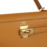 Pre-owned Hermes Kelly Sellier 32 Sesame Epsom Gold Hardware