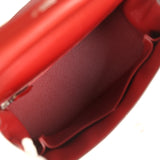 Vintage Hermes Kelly Sellier 28 Rouge H Box Palladium Hardware