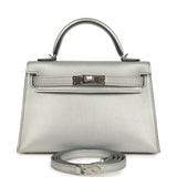 Hermes Kelly Sellier 20 Argent Chevre Chamkilight Palladium Hardware