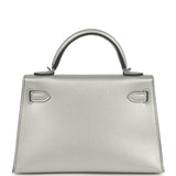 Hermes Kelly Sellier 20 Argent Chevre Chamkilight Palladium Hardware