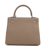 Pre-owned Hermes Kelly Retourne 25 Etoupe Togo Palladium Hardware