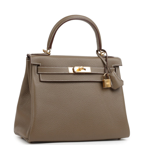 Hermes Kelly Retourne 28 Etoupe Clemence Gold Hardware