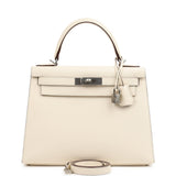 Hermes Kelly Sellier 28 Sellier Nata Verso Epsom Palladium Hardware