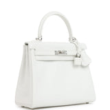 Hermes Kelly Retourne 25 New White Swift Palladium Hardware